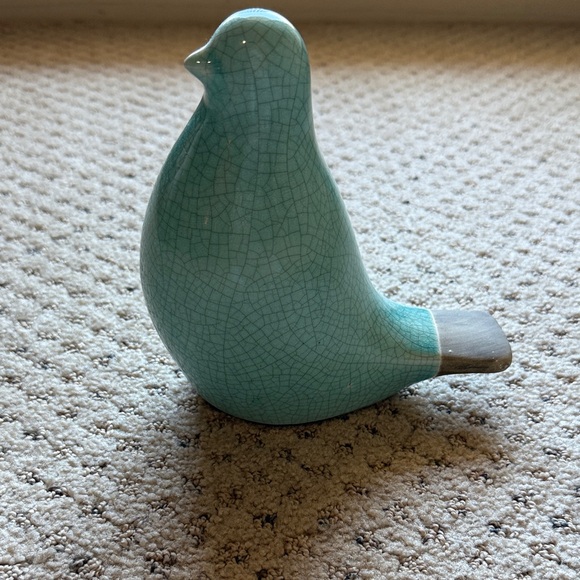 Ceramic Bird Figurine in Turquoise - Picture 1 of 5